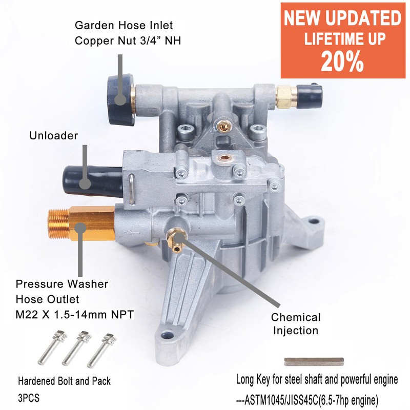 7/8 Vertical POWER PRESSURE WASHER WATER PUMP 2700psi 2.4GPM 308653025 308653045 gallery