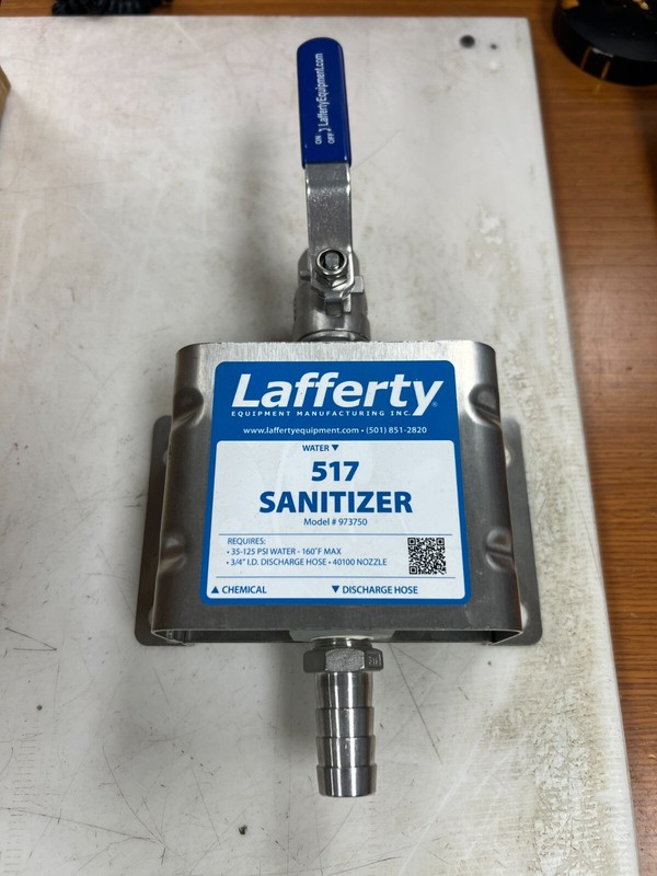 👀 NEW LAFFERTY 3/4" 517 SANITIZER 35-125 PSI 5.4 GPM @ 40 PSI 973750