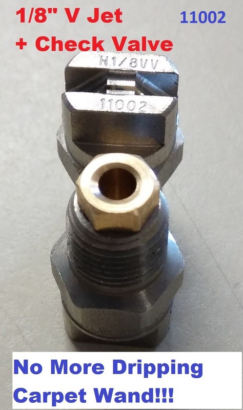 Vee Jets Spray Nozzles Stainless Steel 1/8″ MPT 11002-SS1pc + Check Valve NEW