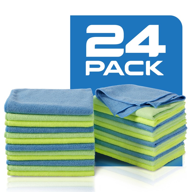 Zwipes Microfiber Cleaning Cloths 24 Pack, Multicolor, Lint-Free, Soft
