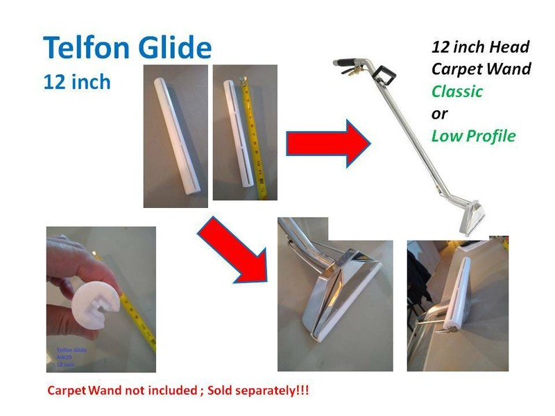 12 Glide Telfon AW29 Standard Classic / Low Profile Carpet Clean Wand Tile Grout