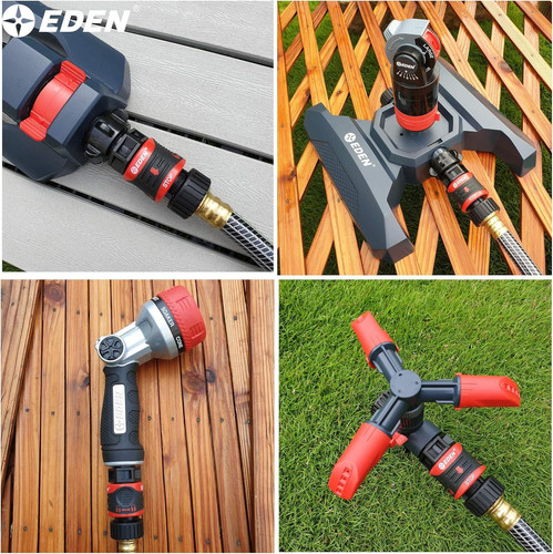 Eden 95210 Premium Garden Hose Fitting Quick Connect with 5 pc Set, 5 Set gallery