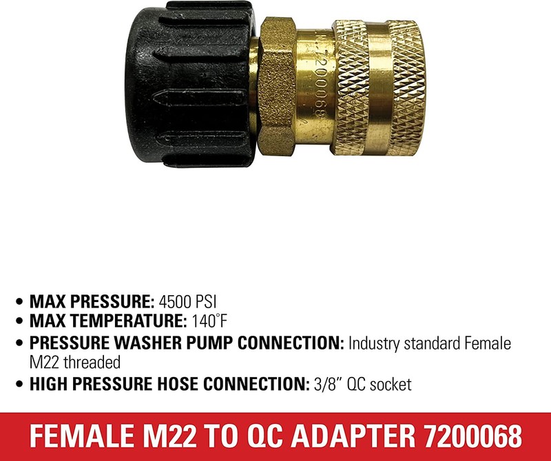 Simpson Genuine OEM Coupler 3/8"(F) x M22(F)14mm Twist - 7200068 gallery