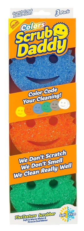 Scrub Daddy Color Sponges – Scratch-Free Multipurpose Dish Sponges For Kitchen
