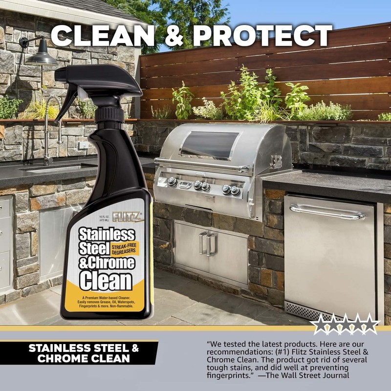 FLITZ Stainless Steel & Chrome Cleaner TWO PACK 16oz Spray Bottle (See Video) gallery