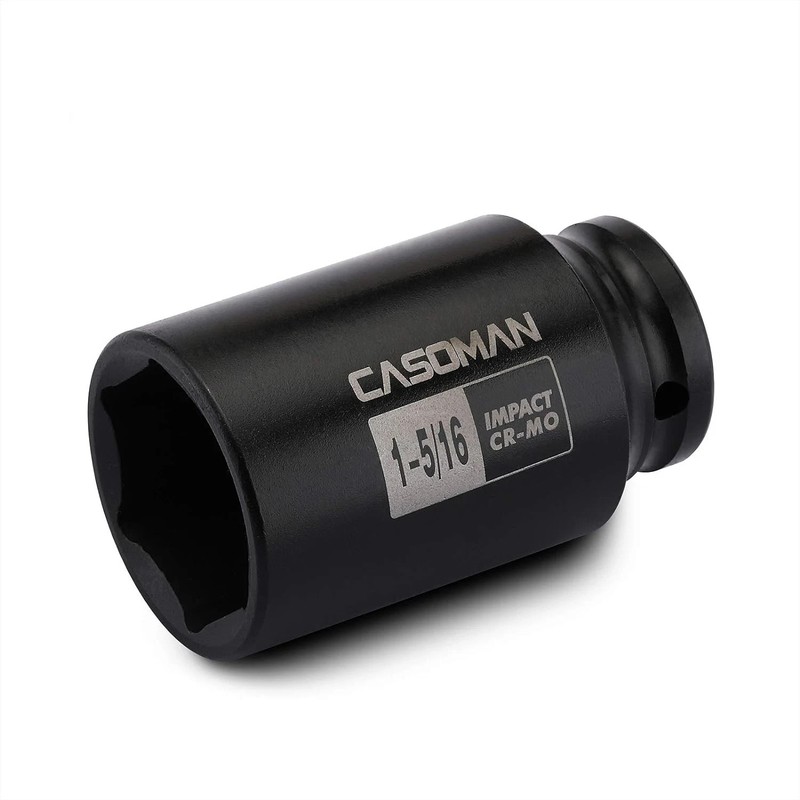 CASOMAN 6-Point 1/2-Inch Drive Deep Impact Socket- 1-5/16 (SAE), CR-MO, 1/2-inch