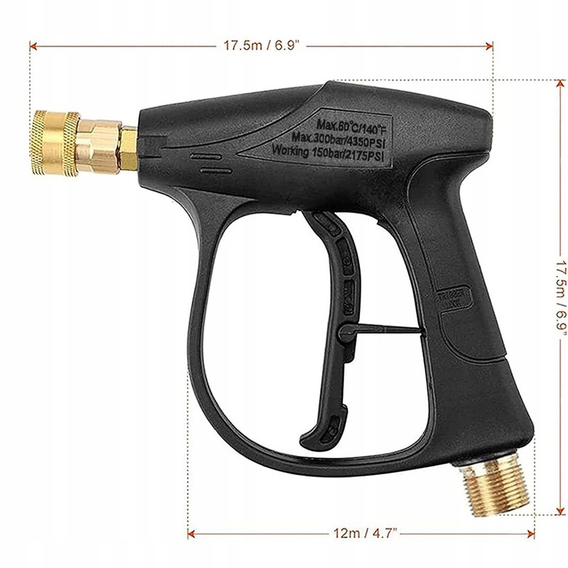 Set High Pressure Gun 4350PSI 22mm - 5 Nozzles + Foam Nozzle 1000ml gallery