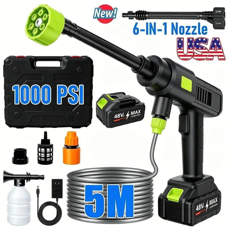 🔥 Cordless Electric High Pressure Water Spray Gun Portable Car Washer Cleaner