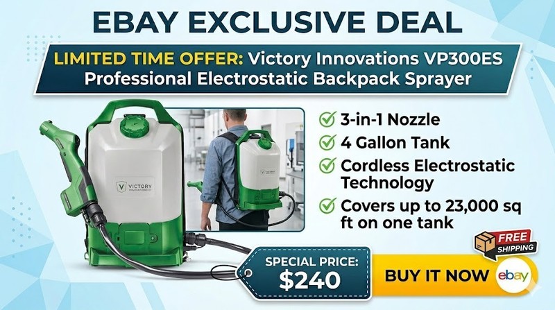 Victory Innovations VP300ES Professional Electrostatic Backpack Sprayer 