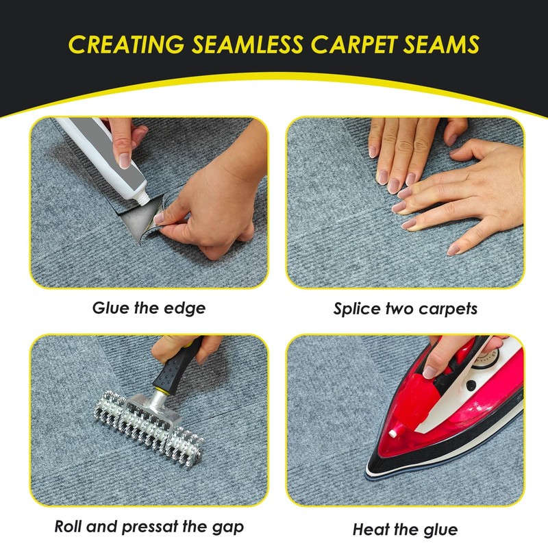 Xbslpnced Carpet Seam Roller Tool - Ergonomic Non-Slip Handle For Easy Use Hot gallery