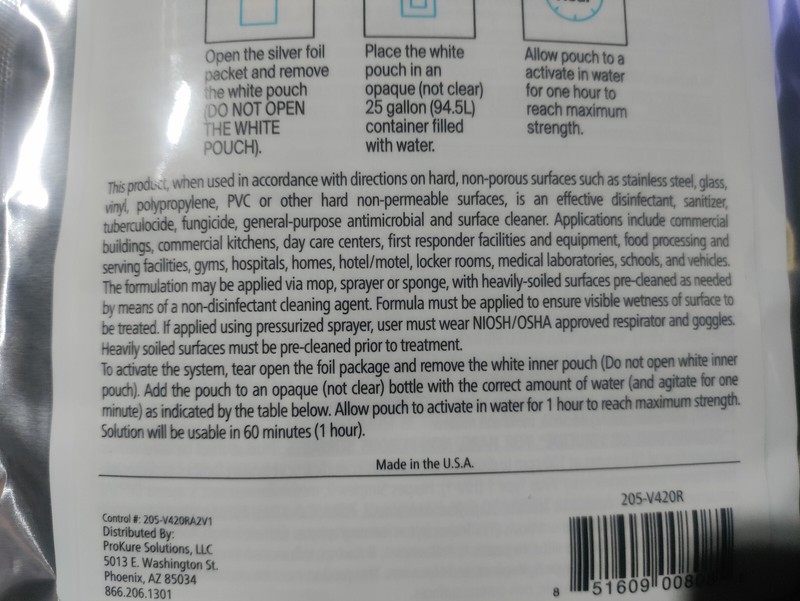 4.2oz packets ProKure V Mold and Mildew eliminator / Disinfectant and Deodorizer gallery