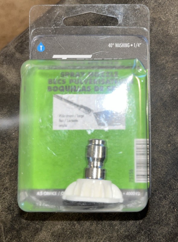 Forney WHITE Stainless Steel Pressure Washer WASH NOZZLE 4.5mm 4000psi 75156