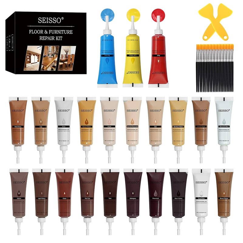 SEISSO Wood Furniture Repair Kit -Set of 50, 24 Colors Touch 24