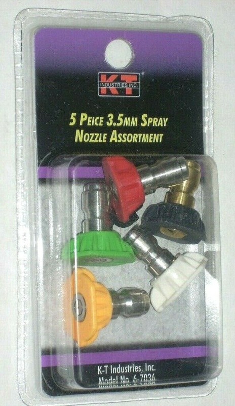 KT Industries 6-7036 5pc Spray Nozzle Assortment 3.5 mm Pressure Washer Tip Set