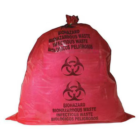 Biohazard Bags, 55 Gal., Red, Pk100, Mbwb142125