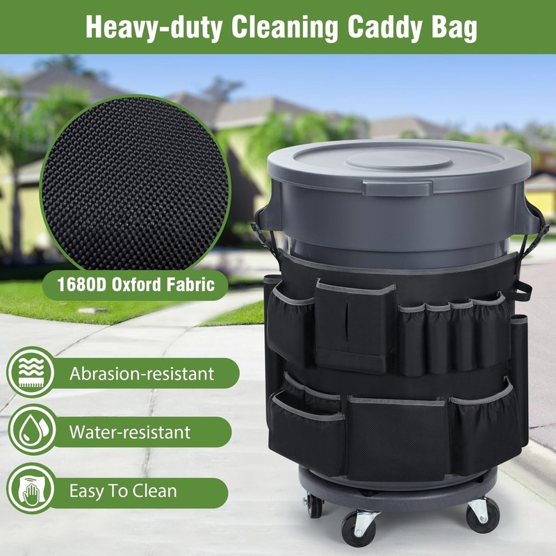 Trash Can Caddy Bags Fit 32-55 Gallon Garbage Bin Garbage Bin Caddy Bag With 13 gallery