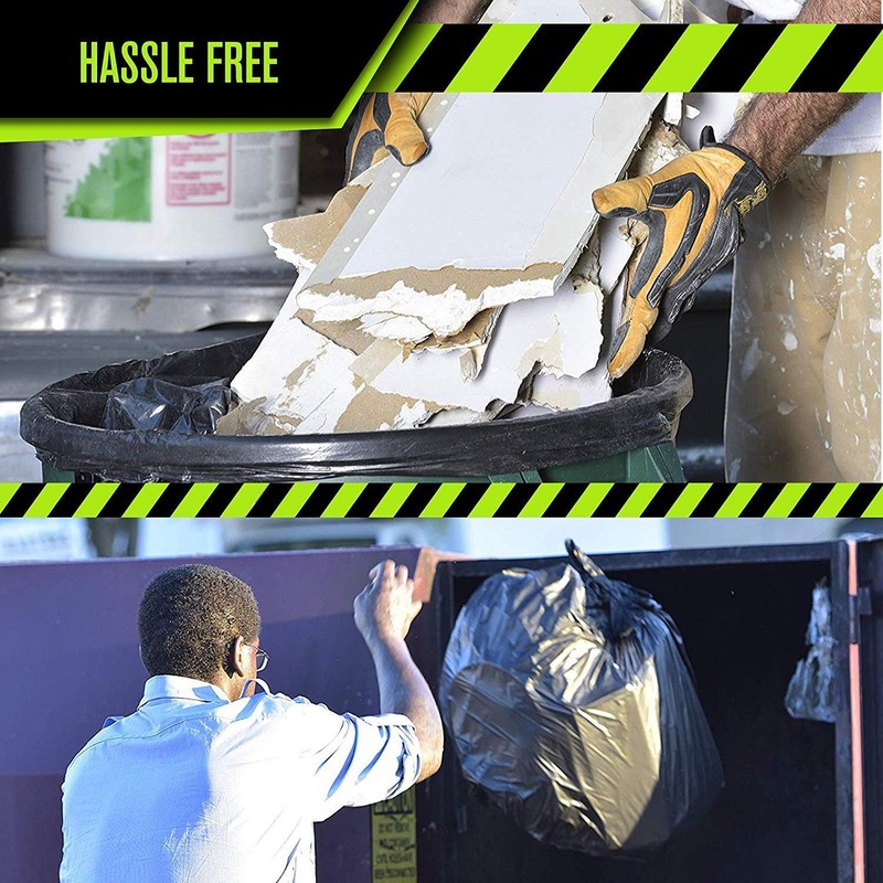 Aluf Plastics 45 Gallon 1.4 Mil Black Heavy Duty Garbage Bags - 40 Inch X 46 gallery