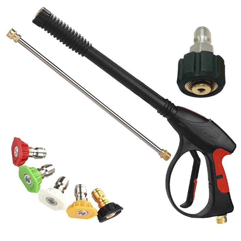 High Pressure 4000PSI Car Power Washer Gun Spray Wand Lance Nozzle Kit M22&3/8″