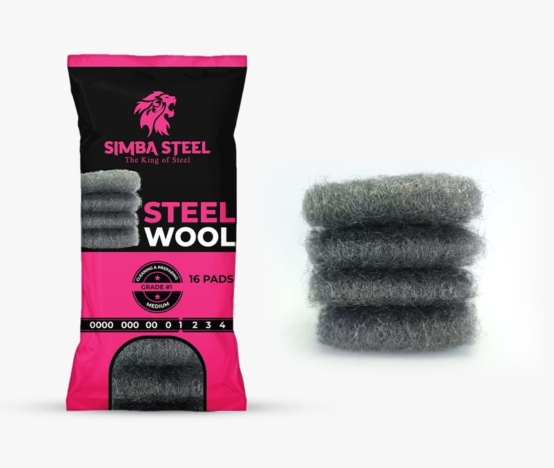 16 Pads Steel Wool Grade #1 MEDIUM Grade for Cleaning & Preparing, Mice Control