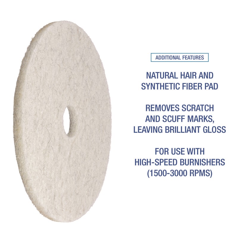 Boardwalk? Ultra High-Speed Natural Hair Floor Pads, 21 Diameter, White, 5/Carto gallery