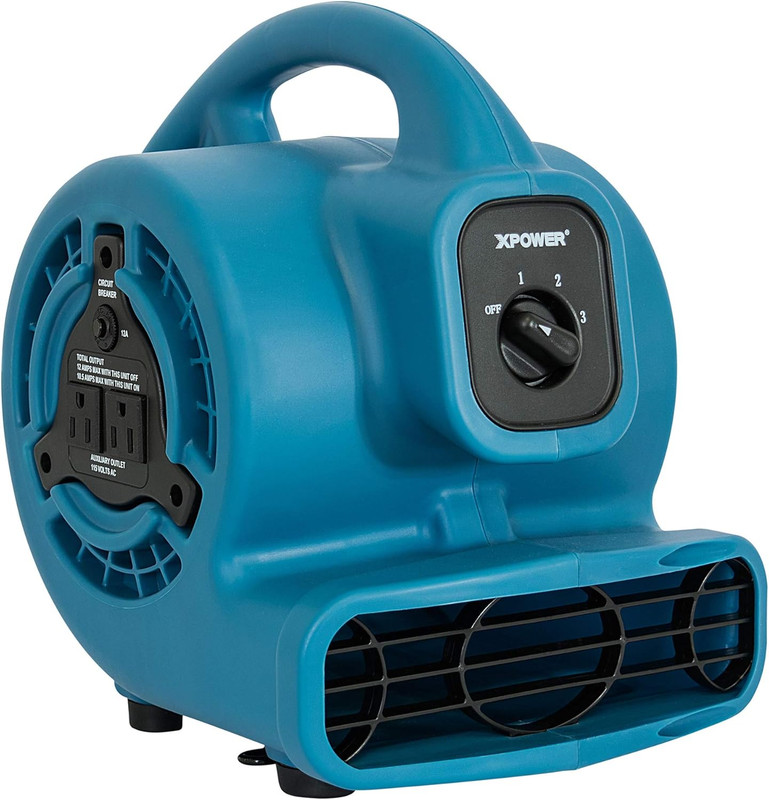 P-80A Mini Mighty 138 W 600 CFM Centrifugal Air Mover, Carpet Dryer, Floor Fan,