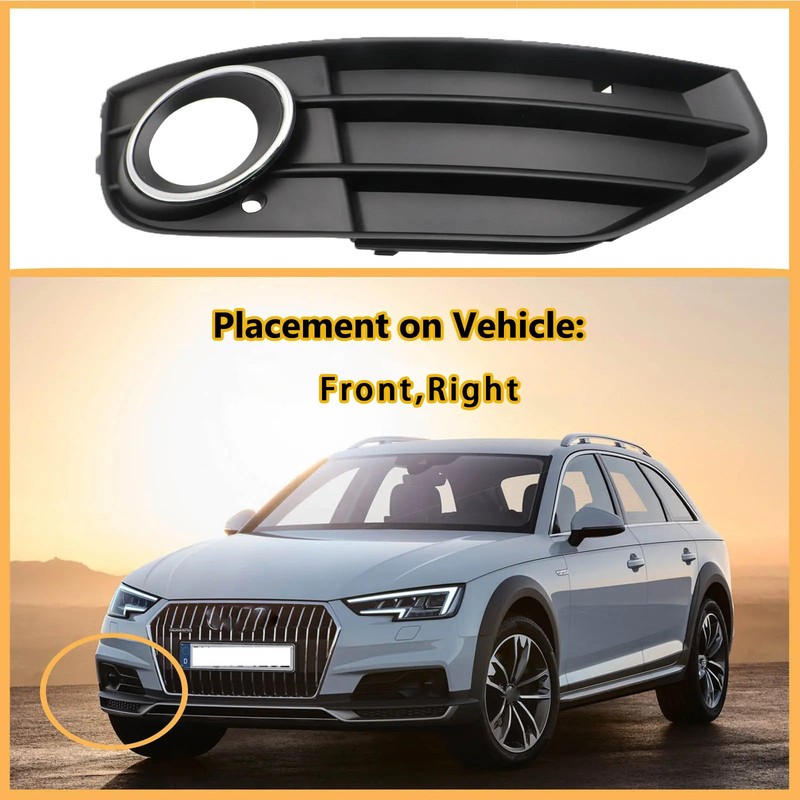 8K0807682H01C Fog Light Cover Grille Trim Right Side for Audi A4B8 Allroad Black