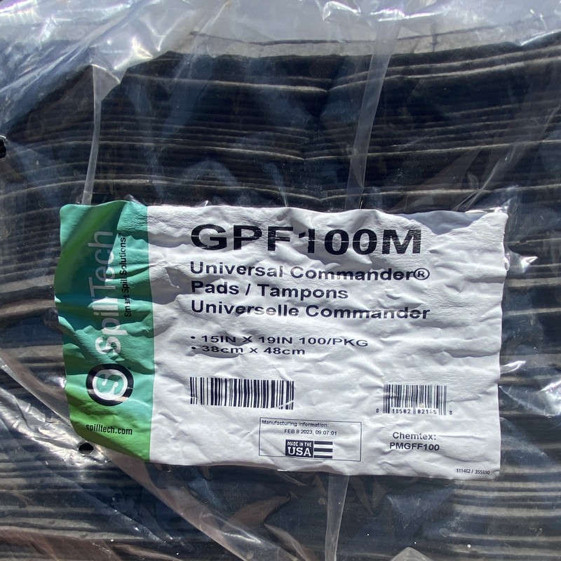 SpillTech GPF100M Universal Commander Sorbent Pads 15" x 19" 100/Pack NEW
