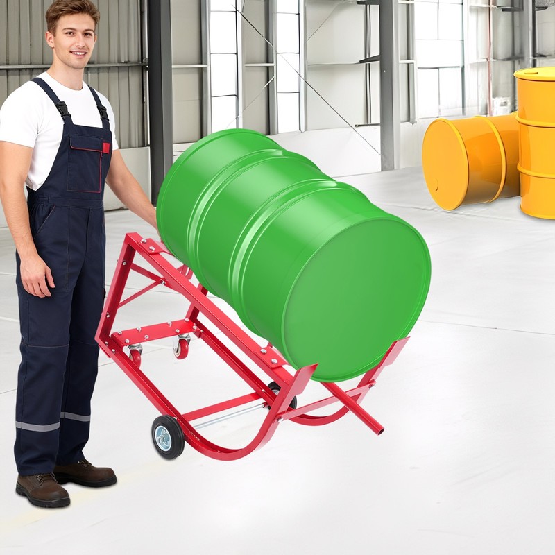 55 Gal Drum Cradle Movable Drum Cradle Drum Stand Drum Cradle with Wheels Steel