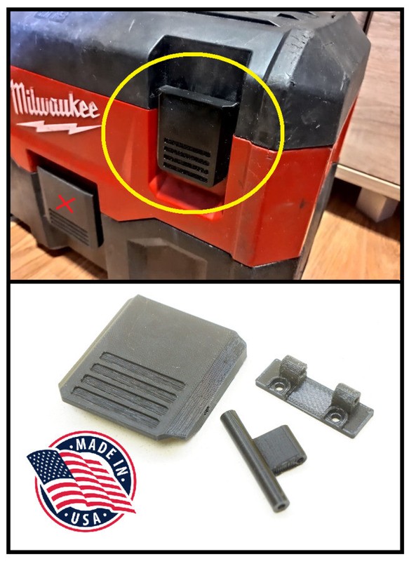 Replacement Top Latch Hinge for Milwaukee 0880-20 M18 M18VC2 18V Wet/Dry Vacuum