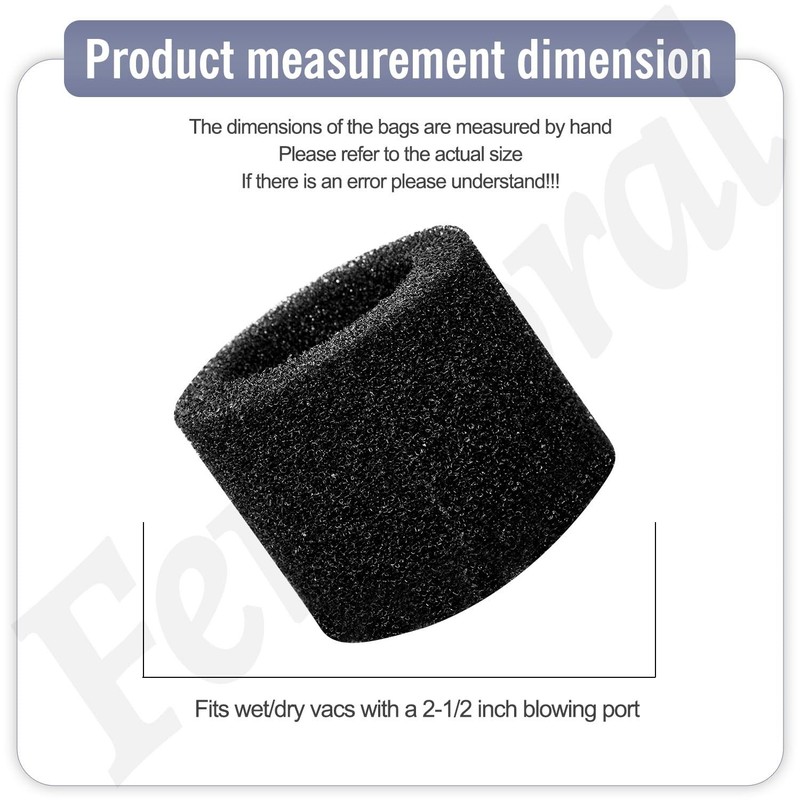 8 Pcs Muffler Diffuser Foam Replacement Part for Wet/dry Vacs with a 2-1/2... gallery