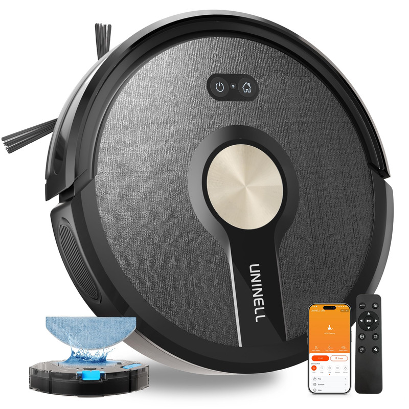 Uninell Robot Vacuum And Mop Combo 5000Pa Strong Suction For Pet Hair On Hard