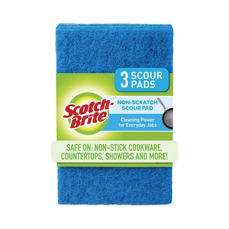 Scotch-Brite 62310 3 x 6 Non-Scratch Scour Pads - Blue (10/Carton) New