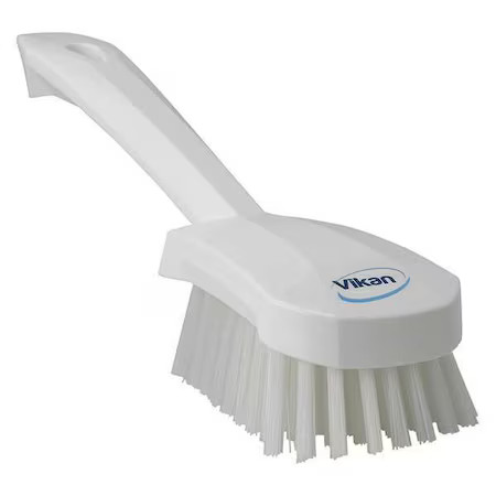 Vikan 41925 3 In W Scrub Brush, Stiff, 5 57/64 In L Handle, 4 1/2 In L Brush,