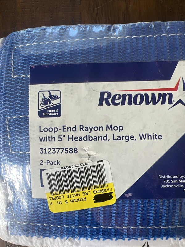 2 Pack RENOWN Loop-End Blended Mop with 5" Headband Large, White 312377588 gallery
