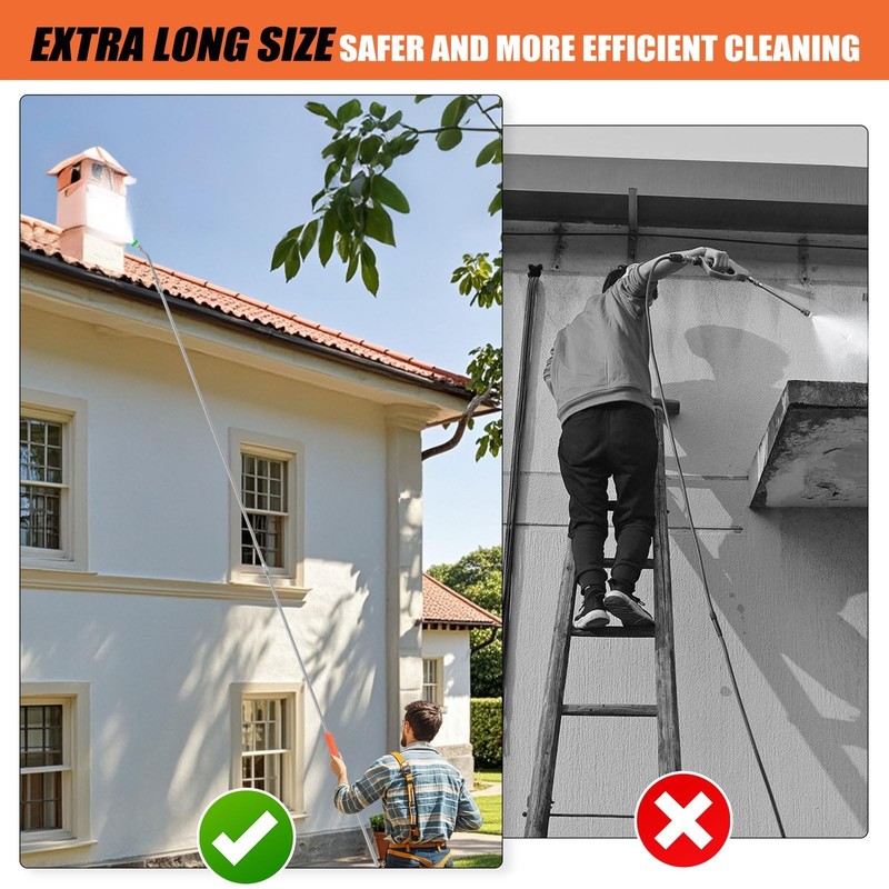 120" Gutter Cleaning Tools From the Ground, Pressure Washer Extension Wand wi... gallery