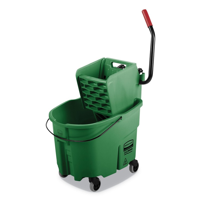 Rubbermaid? Commercial WaveBrake Side-Press Wringer/Bucket Combo, 8.75 gal, Gree