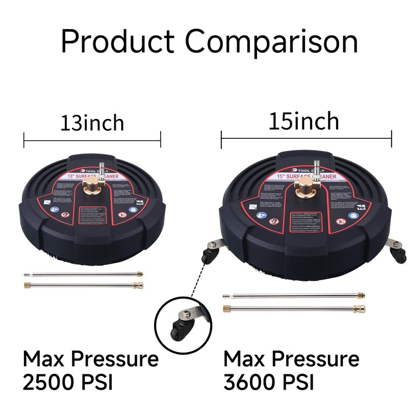 Tool Daily 15 Inch Pressure Washer Surface Cleaner with 3 15 Inch, Black gallery