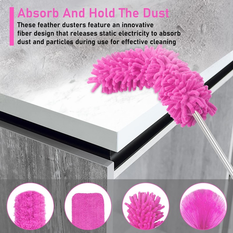 Thinklearn Microfiber Dusters For Cleaning14Pcs Feather Dusters Extension gallery