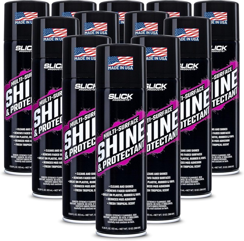 Slick Products 12 Pack Multi-Surface Shine & Protectant High Gloss Clear Spray