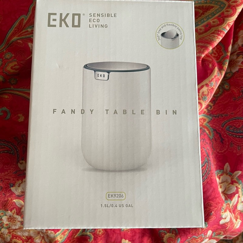 Waste Bin Table Eko Fandy Stainless Steel Swing Top Plastic Mini Trash Can Blue gallery