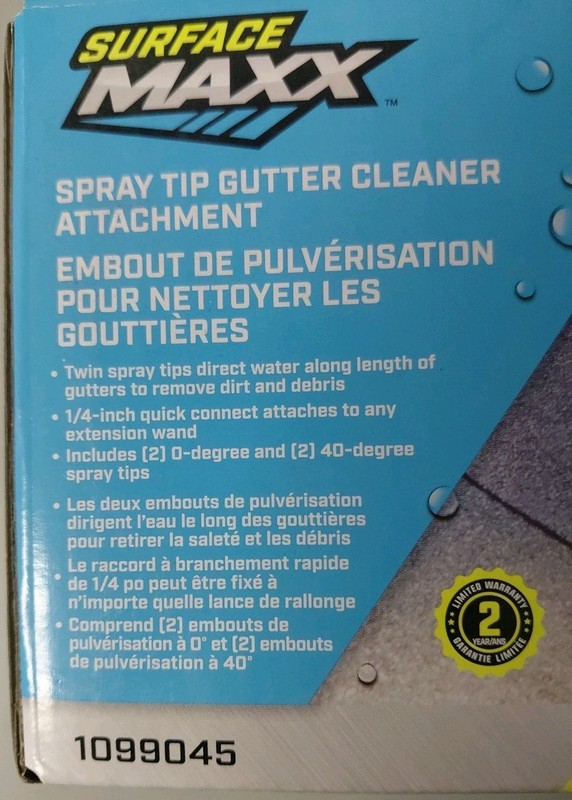 Lot Of 2 Surface Maxx Spray Tip Gutter Cleaner Attachments (1099045) gallery