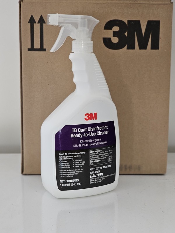 CASE (6 each) OF NEW 3M TB Quat Disinfectant Spray Ready To Use Cleaner 1qt