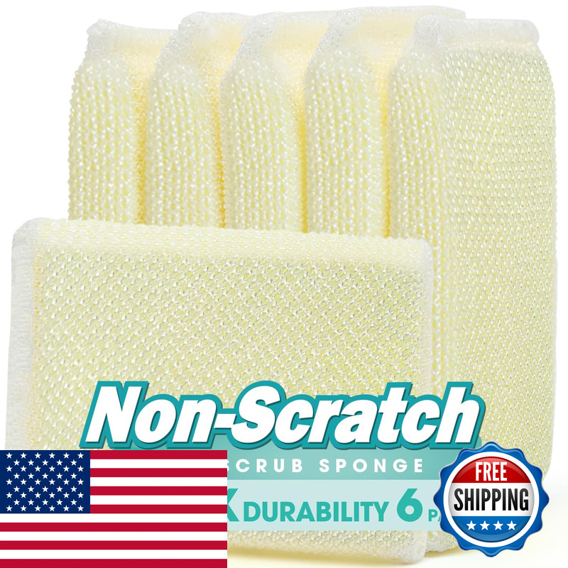 Mr. Scrub Sponges Kitchen Scrub Dish Sponge Scouring Pad 6 Pads Cleaning Brush