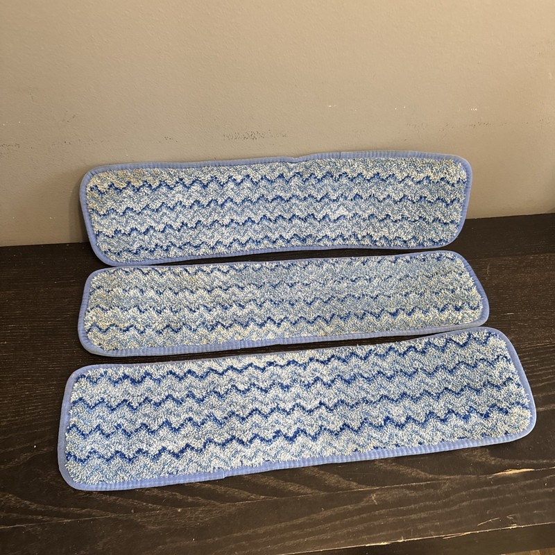 Lot of 3 Rubbermaid Hygen Q410 Microfiber Mop Pad 18″ Blue