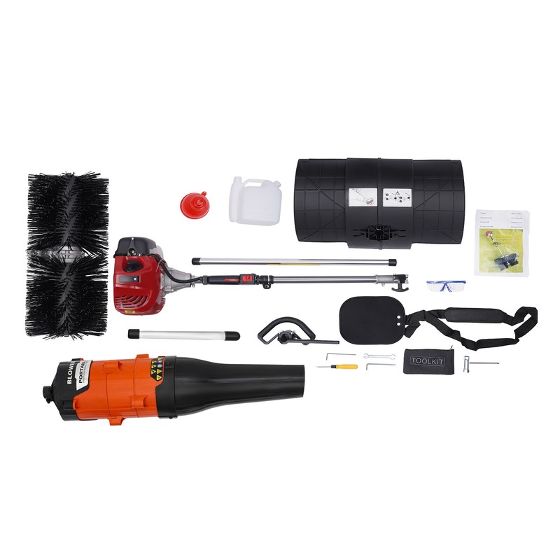 52cc Gas Power Sweeper Broom w/Blower Handheld Turf Lawn Grass Brush Clean Tool gallery