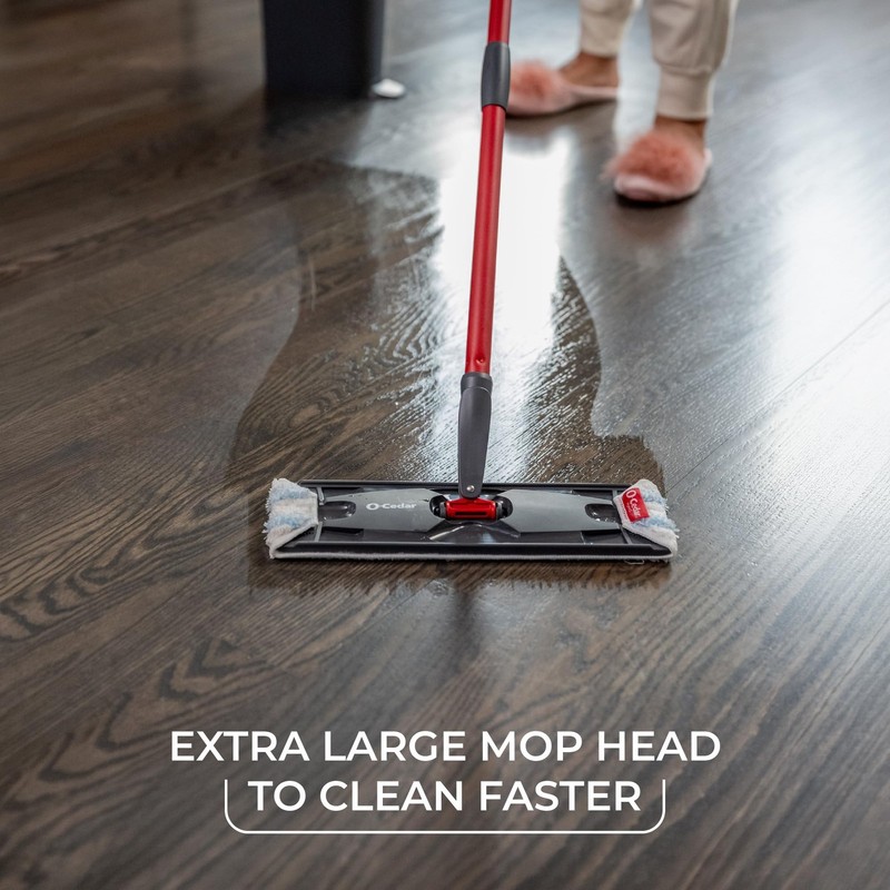 O-Cedar H2prO Flat Mop System | Quick Everyday Cleaning | H2prO, Red gallery
