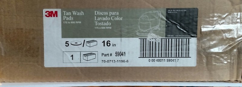 3M Tan 16″ Wash Pads Case of 5 NEW 175 – 600 RPM