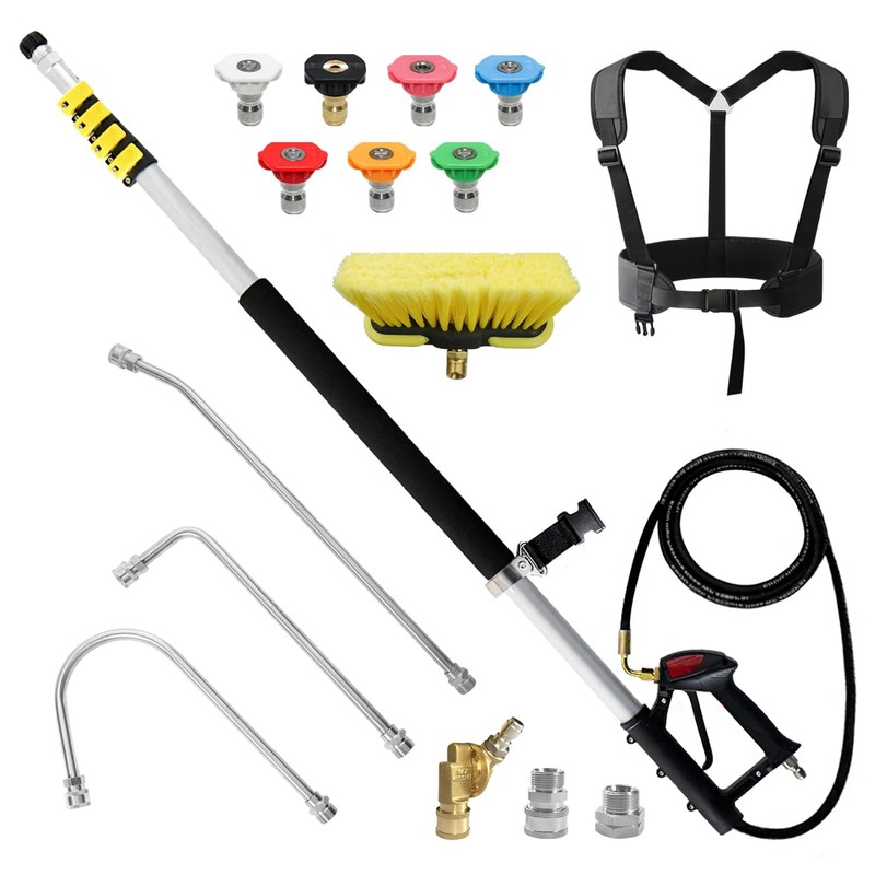 JANZ 24 FT Pressure Washer Telescoping Wand with Power Yellow