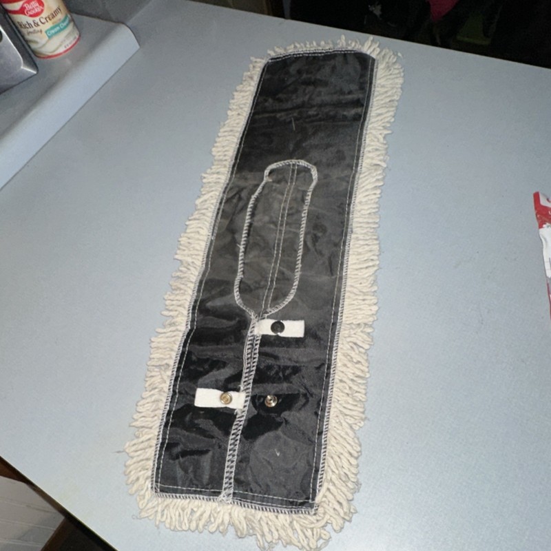 Cotton Dry Mop Pad White 28 inch industrial Pocket Attachment Washable gallery