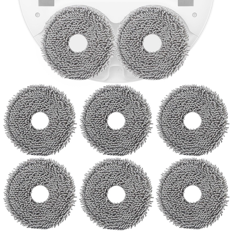 Restynic 8 Pack Mop Pads for Roborock Q Revo Series, Spin Cleaning Gray